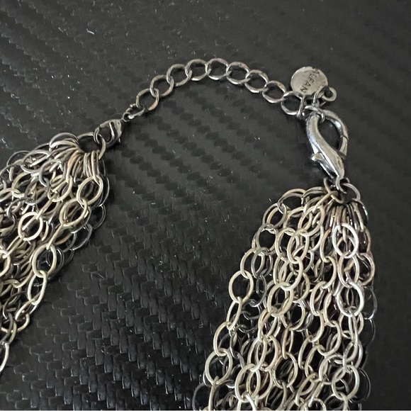 Alfani Multi Strand Necklace Oval Shaped Chain Link Layered Silver Tone - Picture 4 of 6